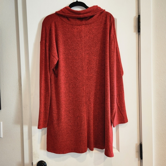 Lane Bryant Size 18/20 Cozy Red Cowl Neck Sweater Very Soft Long Sleeve Tunic - Picture 4 of 7